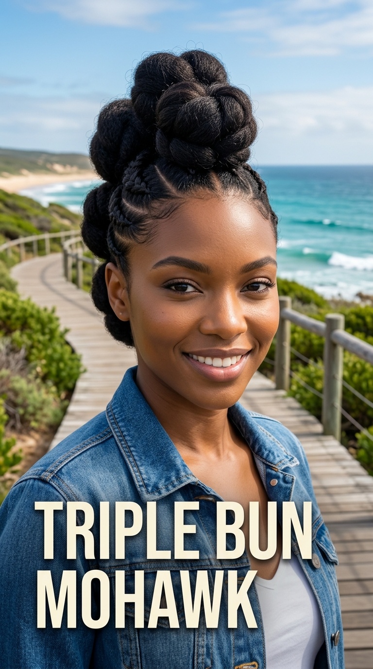Triple Bun Mohawk
