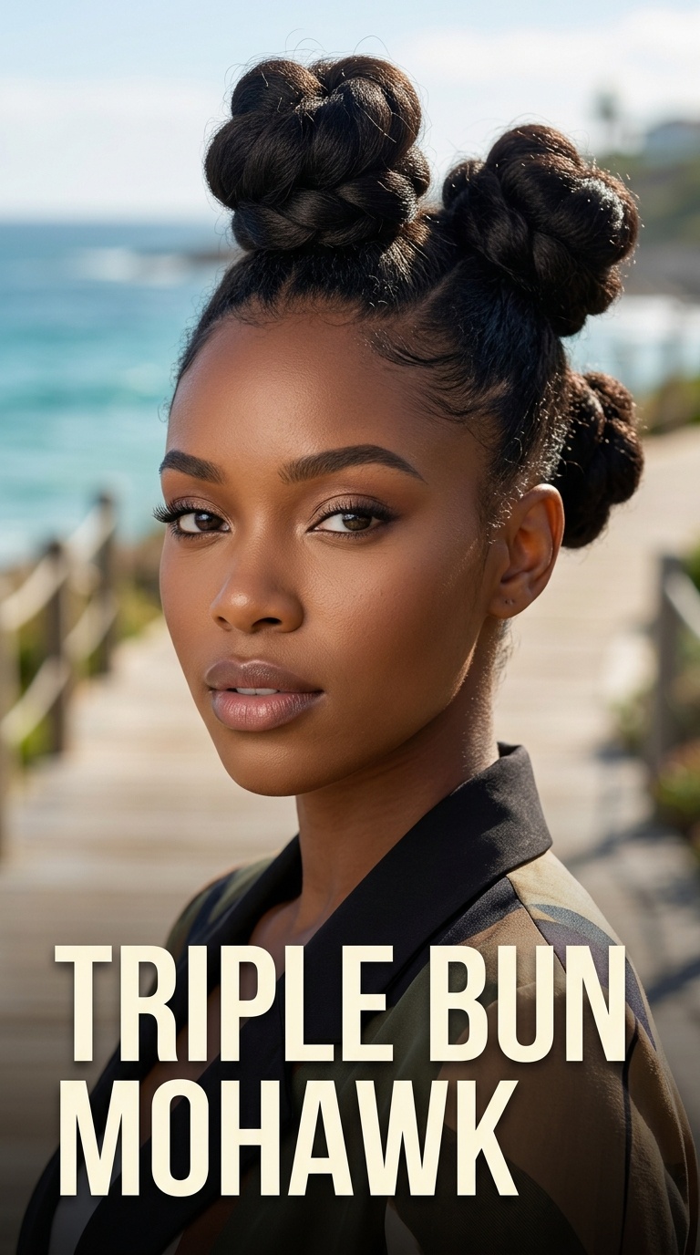 Triple Bun Mohawk