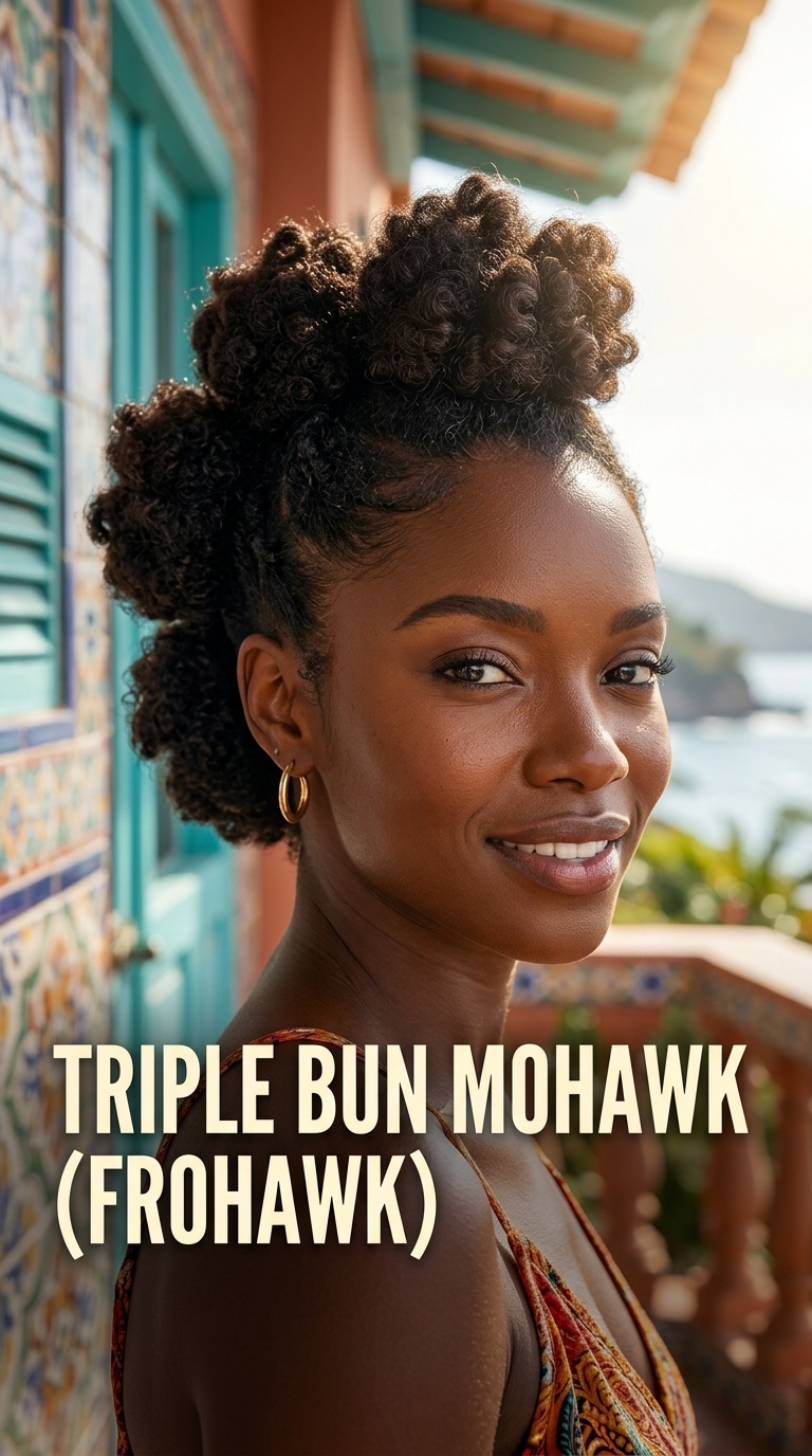 Triple Bun Mohawk (Frohawk)