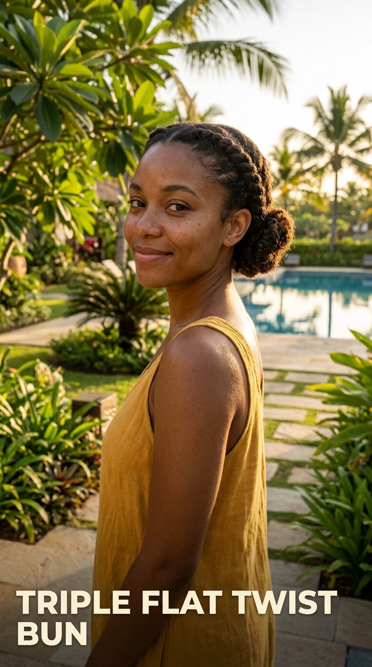 Triple Flat Twist Bun
