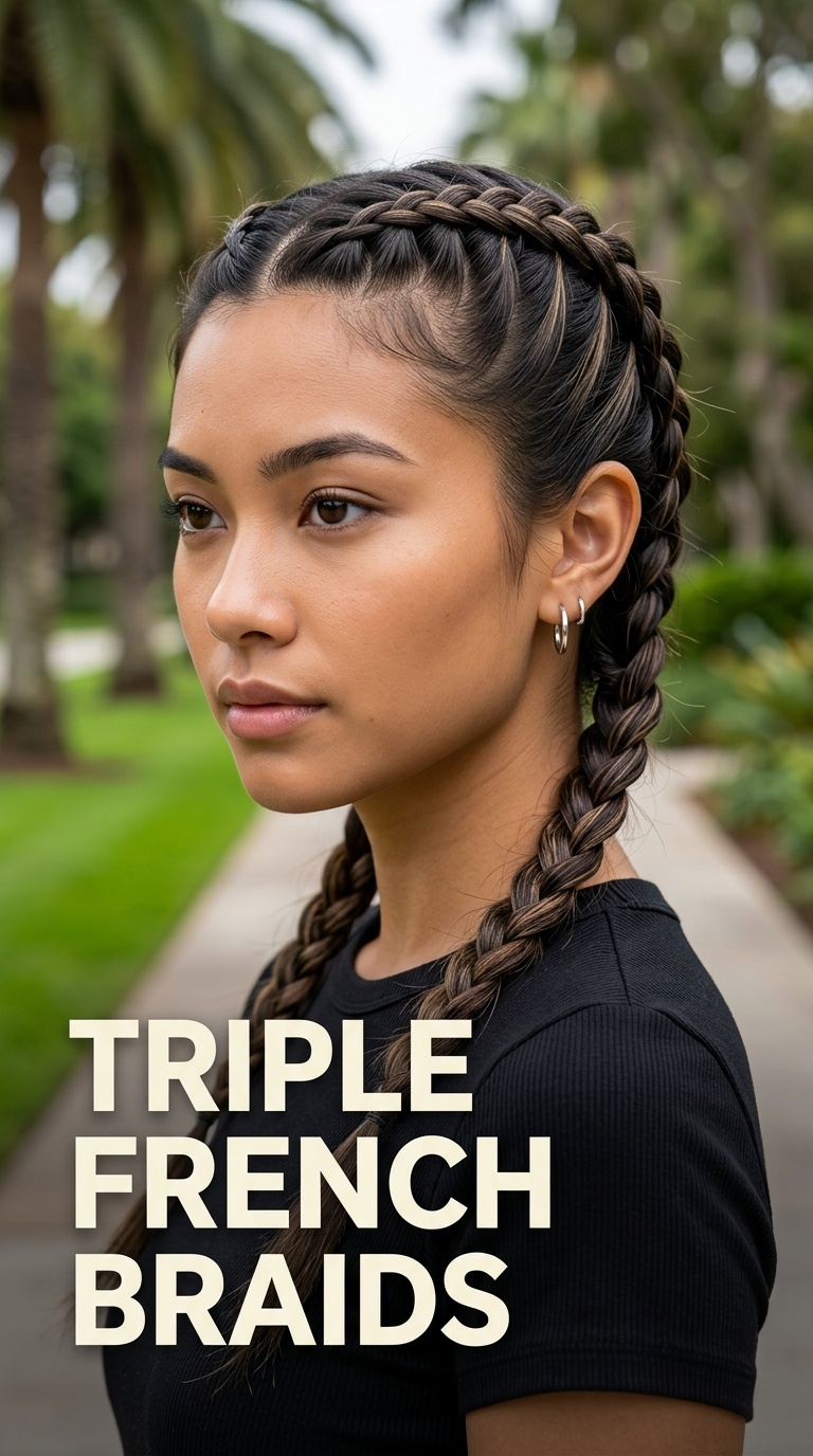 Triple French Braids