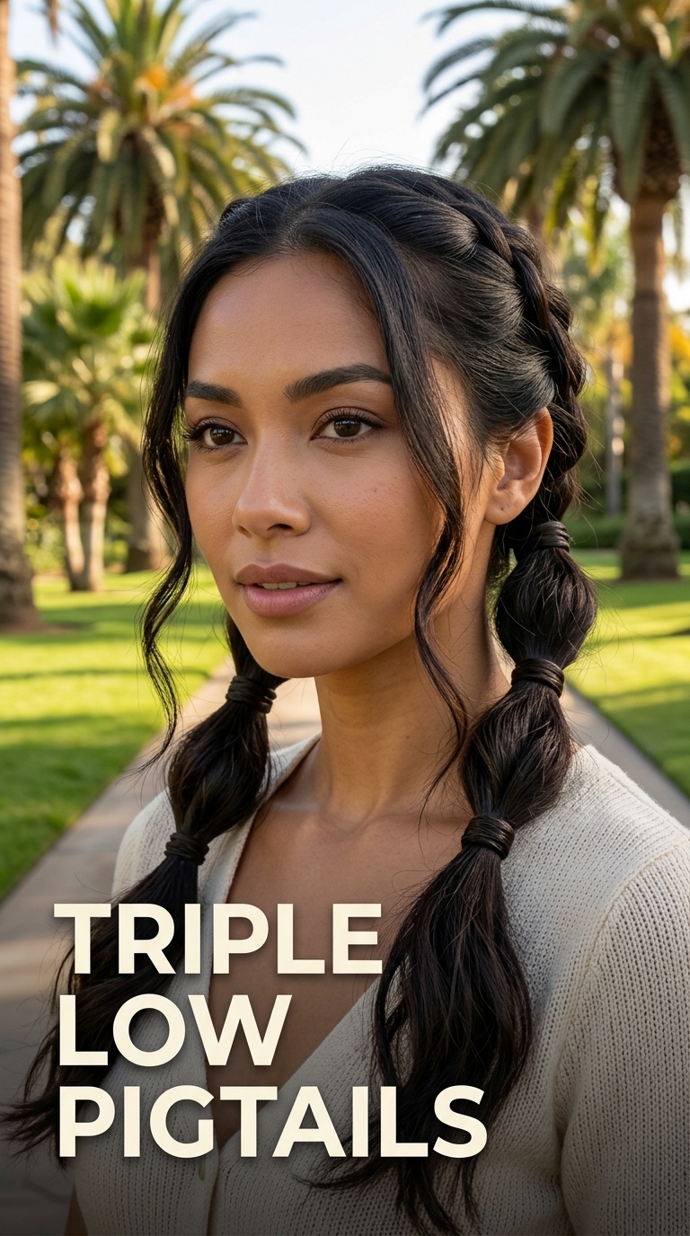 Triple Low Pigtails