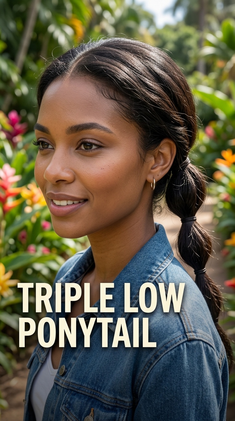 Triple Low Ponytail