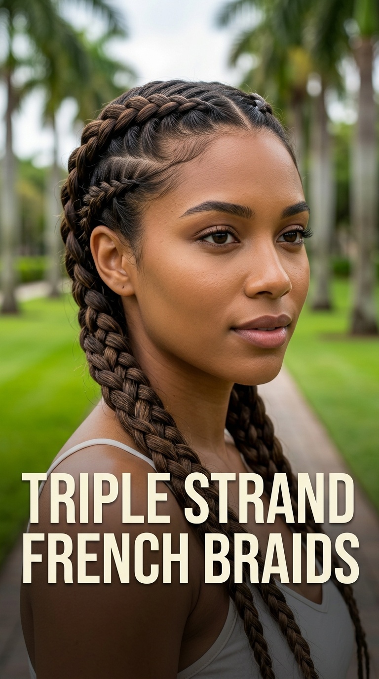 Triple Strand French Braids