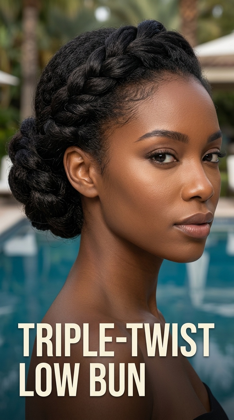 Triple-Twist Low Bun