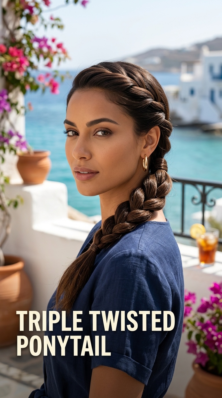 Triple Twisted Ponytail