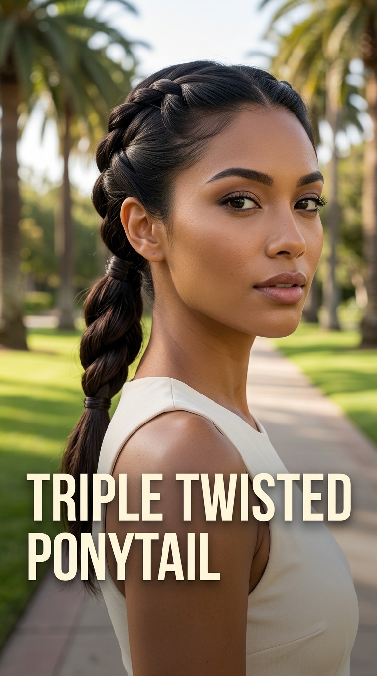 Triple Twisted Ponytail