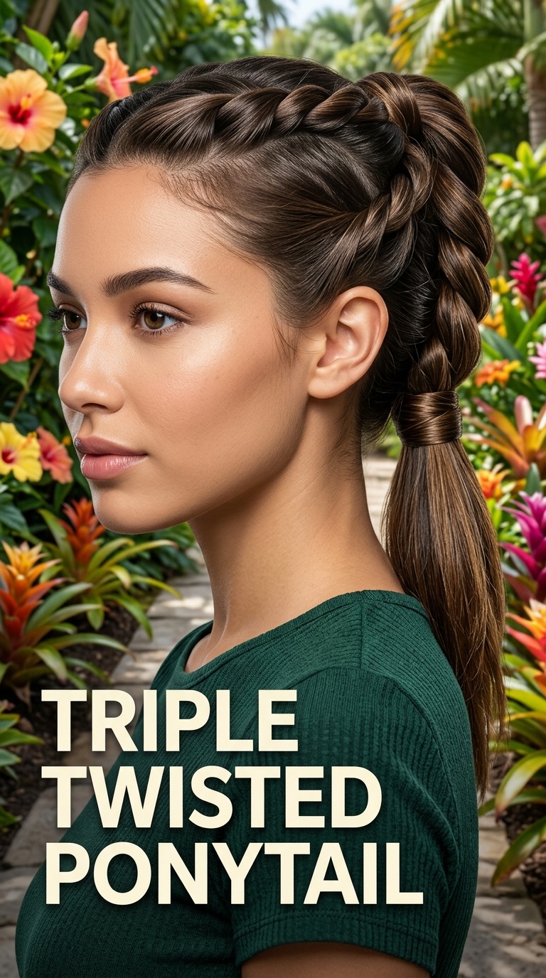 Triple Twisted Ponytail