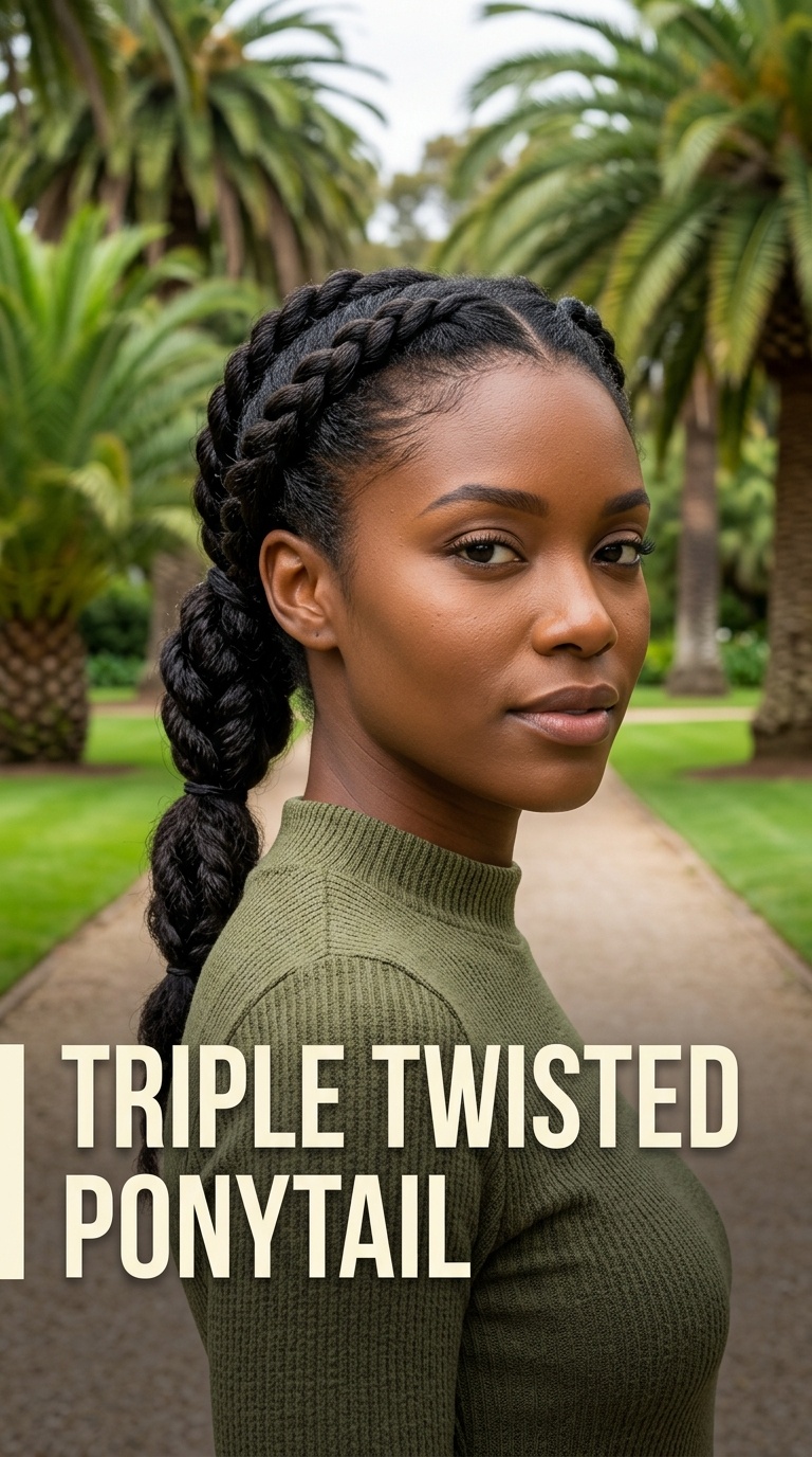 Triple Twisted Ponytail