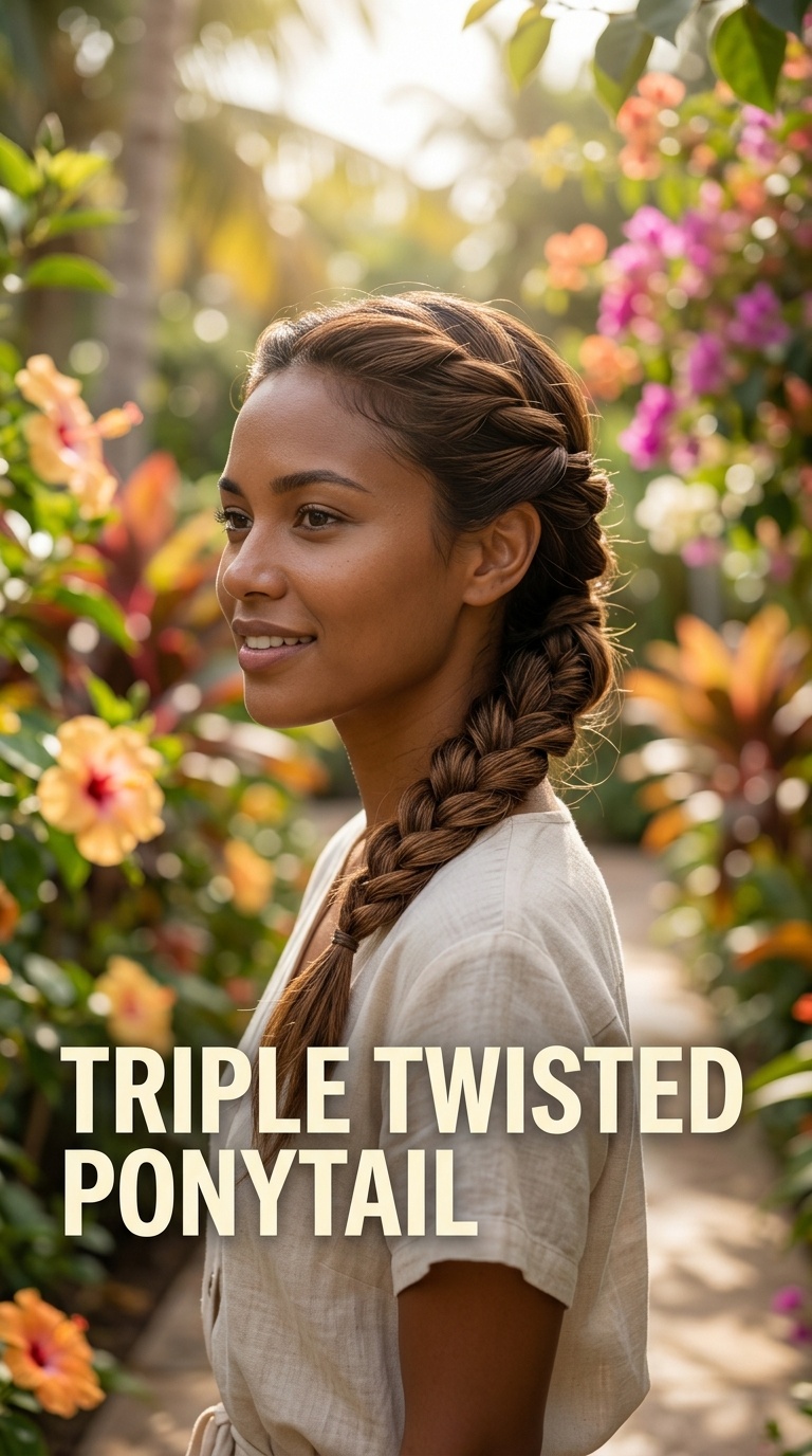 Triple Twisted Ponytail