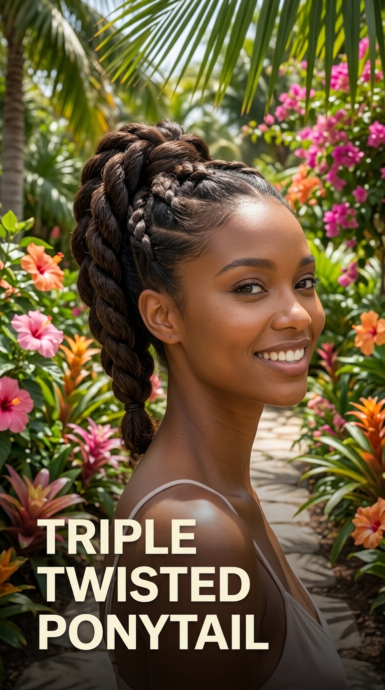 Triple Twisted Ponytail