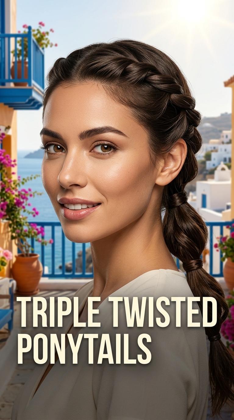 Triple Twisted Ponytails