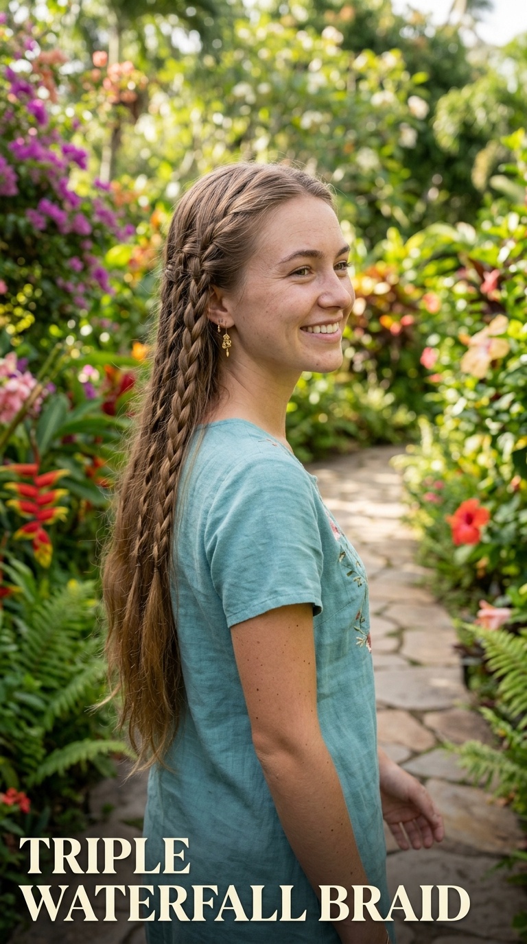 Triple Waterfall Braid
