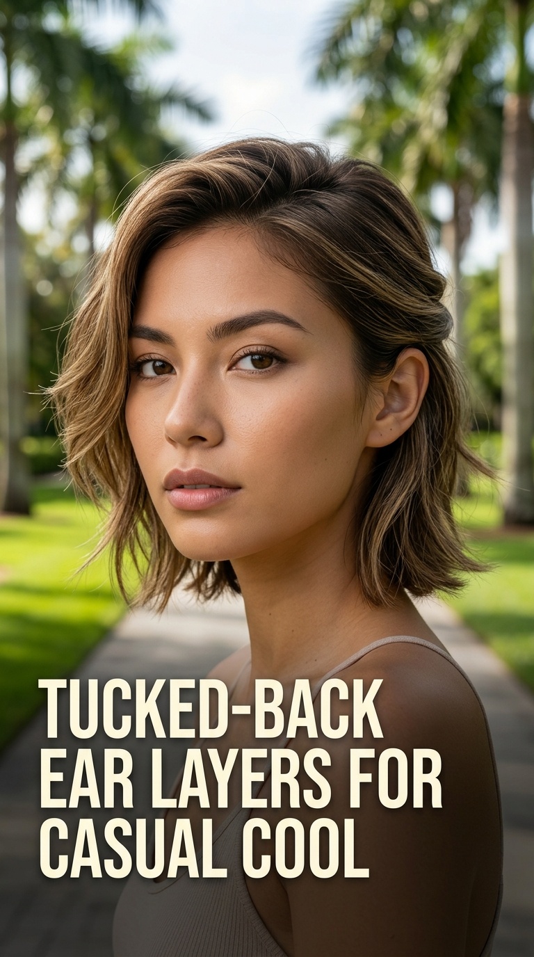 Tucked-Back Ear Layers for Casual Cool