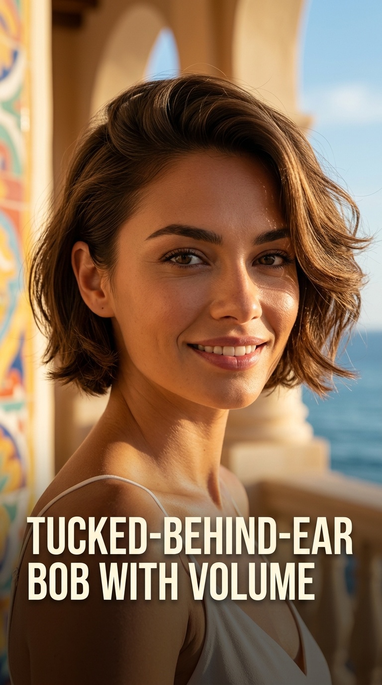 Tucked-Behind-Ear Bob with Volume