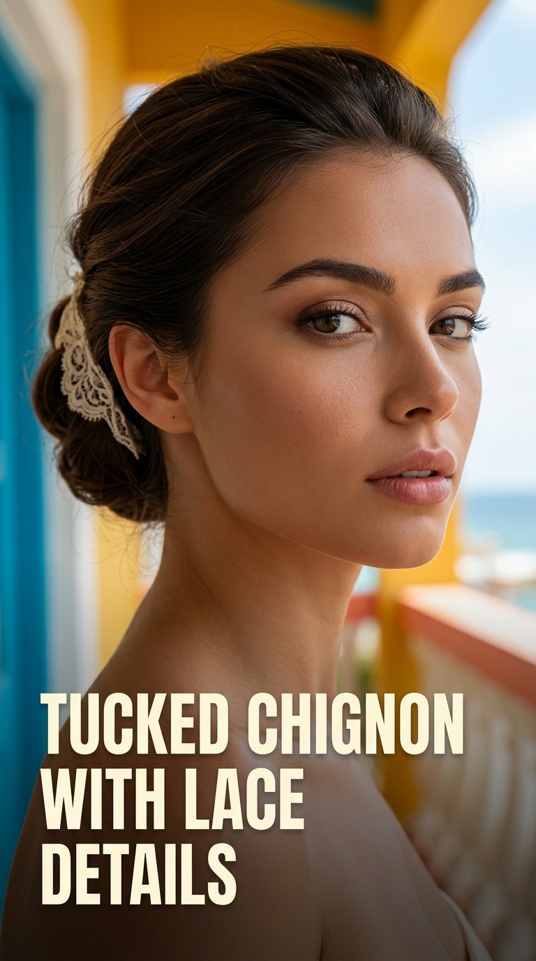 Tucked Chignon with Lace Details