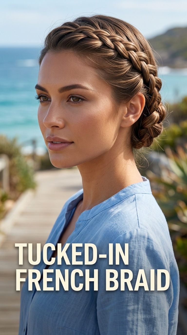 Tucked-In French Braid