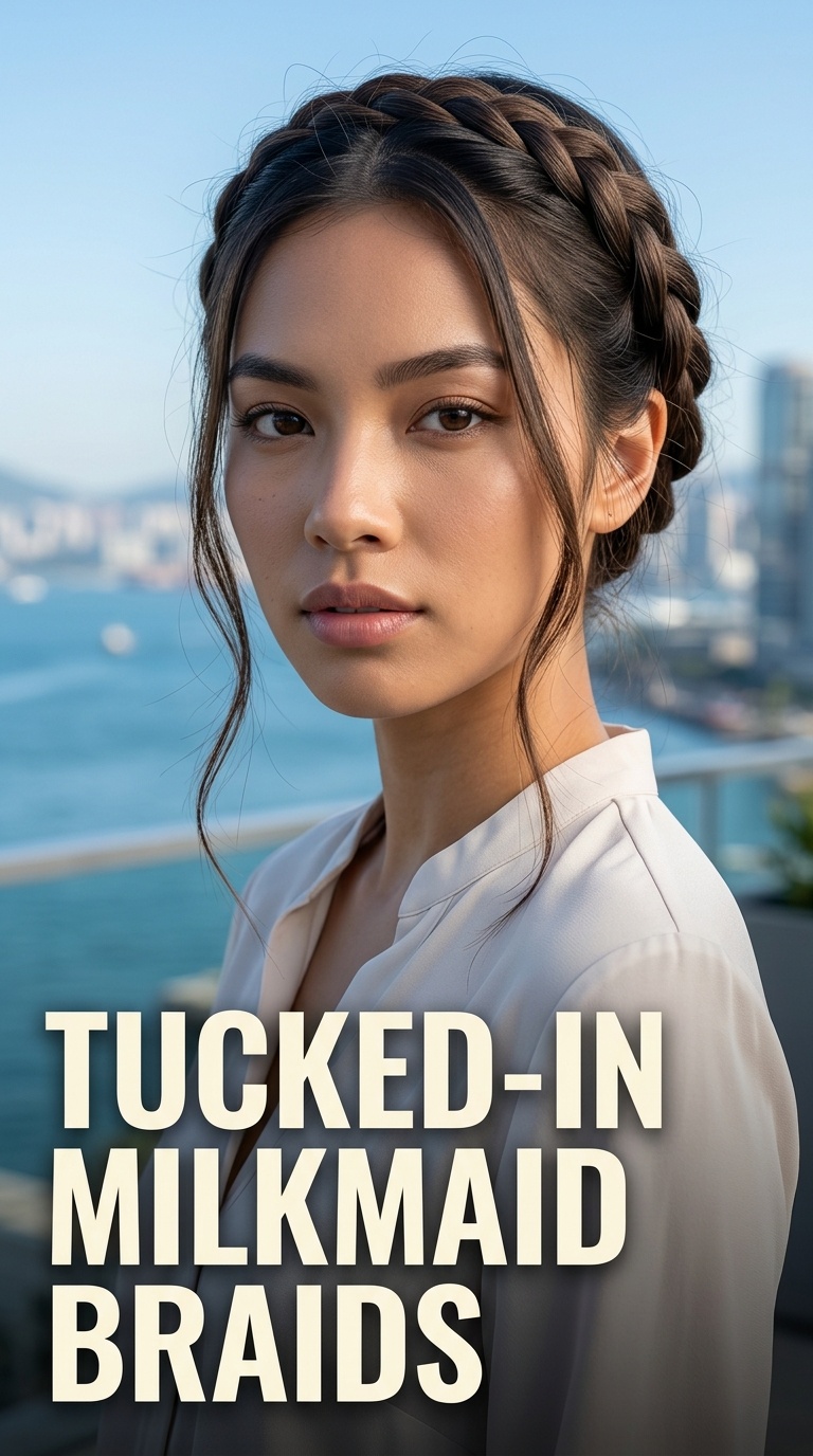 Tucked-In Milkmaid Braids