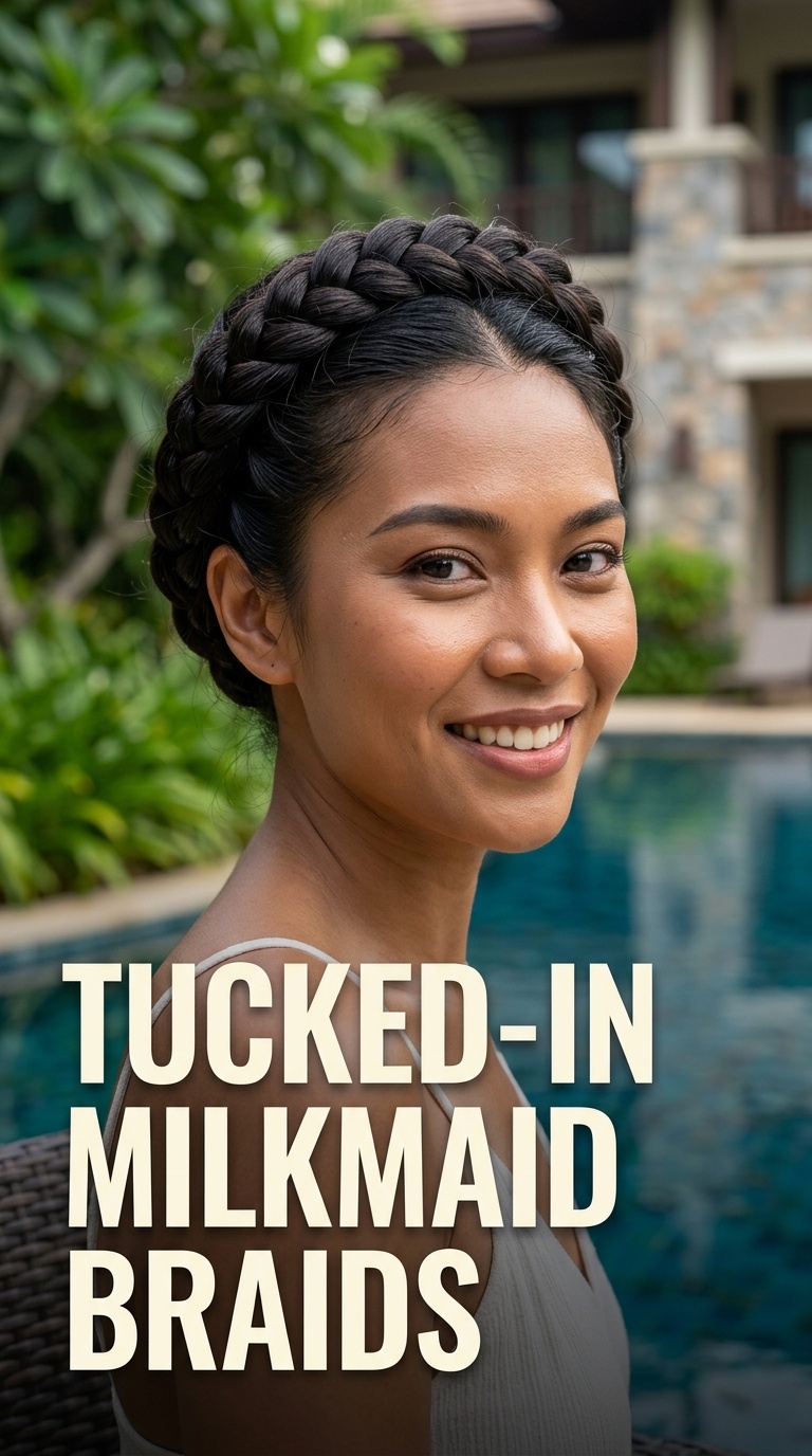 Tucked-In Milkmaid Braids