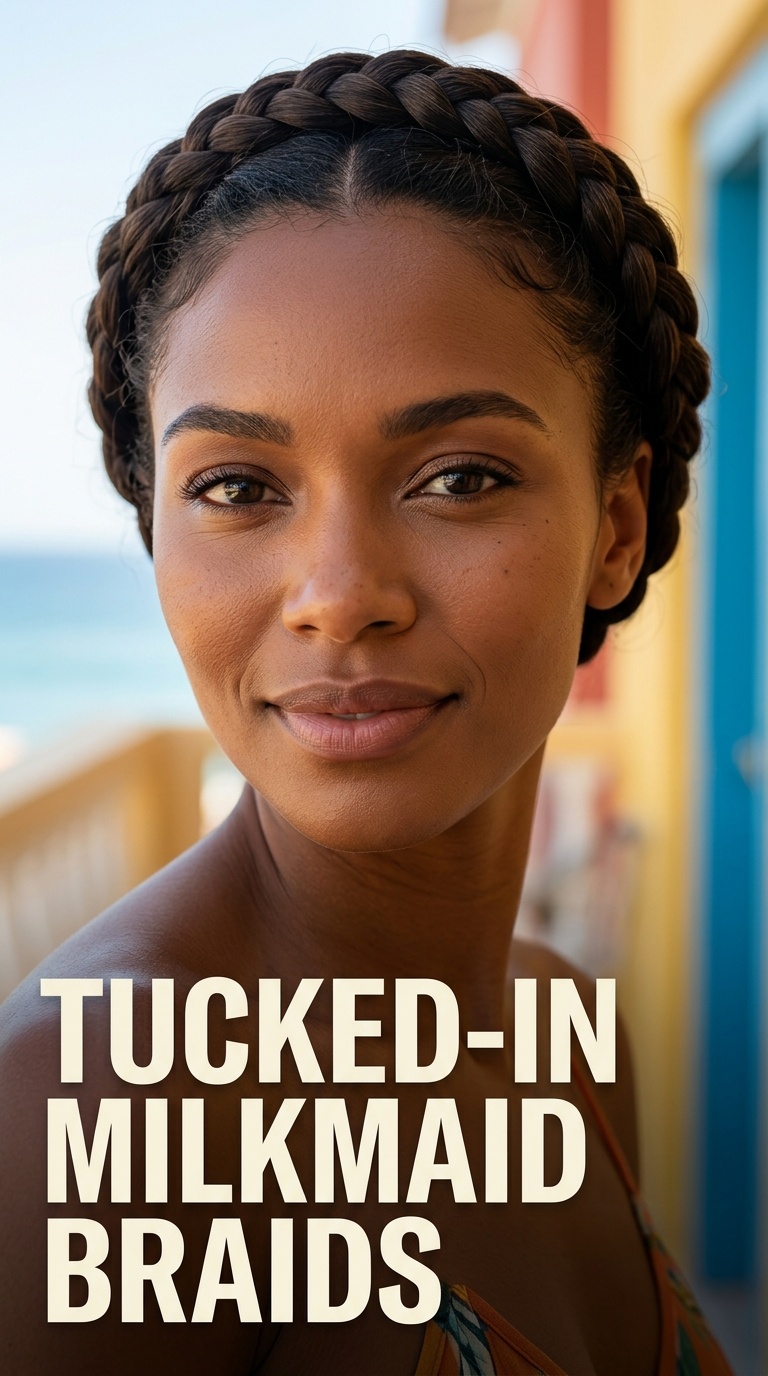Tucked-In Milkmaid Braids