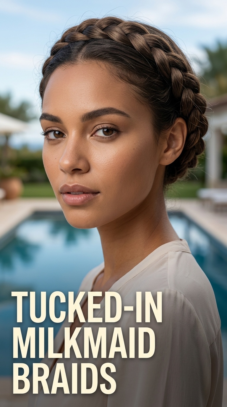 Tucked-In Milkmaid Braids