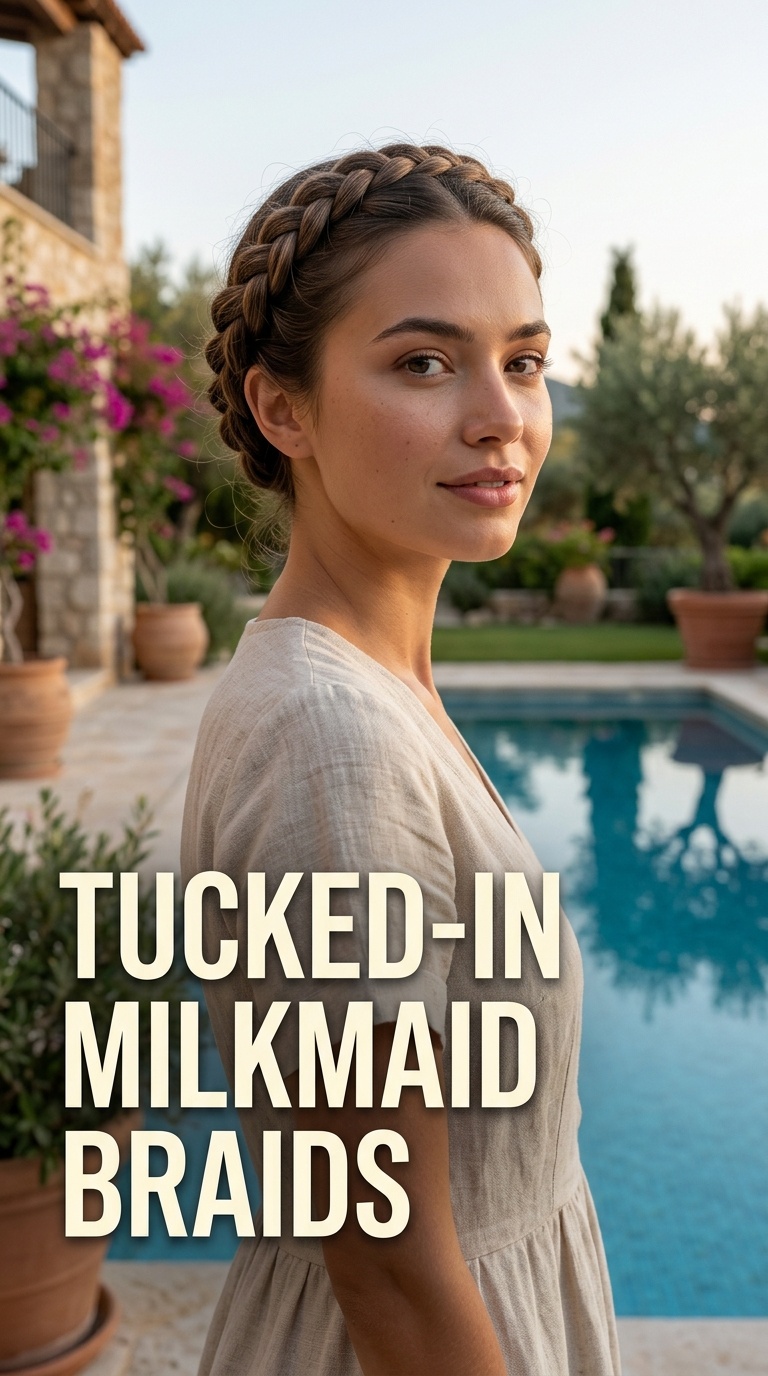 Tucked-In Milkmaid Braids