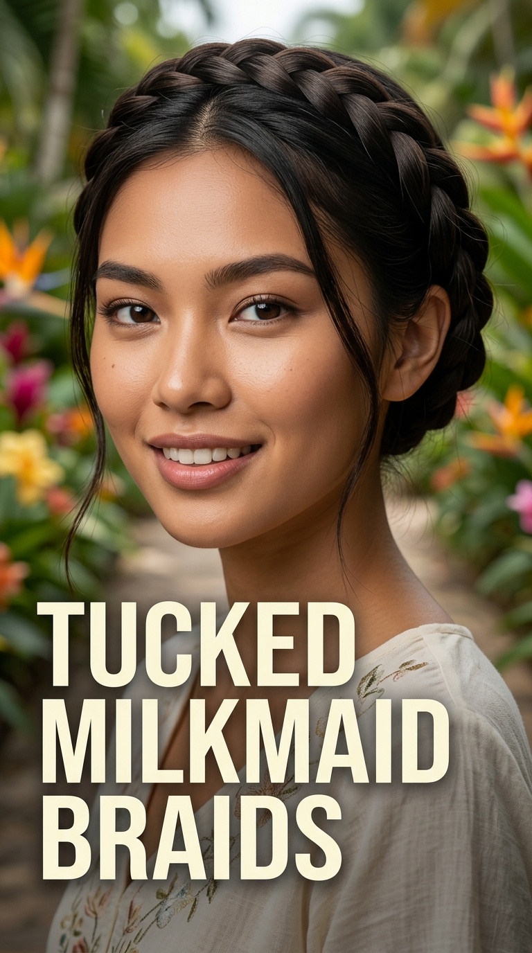 Tucked Milkmaid Braids