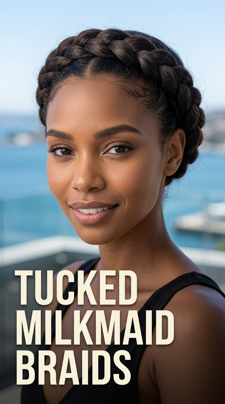Tucked Milkmaid Braids