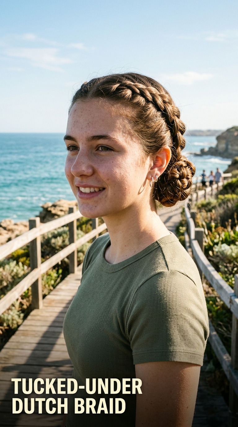 Tucked-Under Dutch Braid