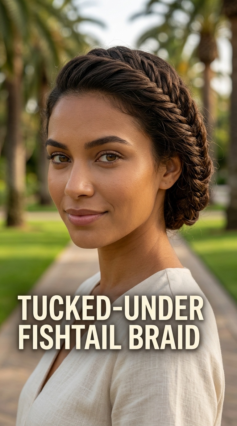Tucked-Under Fishtail Braid