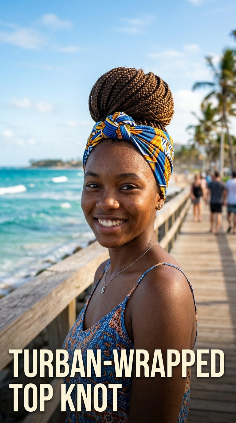 Turban-Wrapped Top Knot