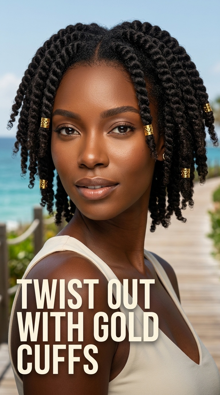 Twist Out with Gold Cuffs