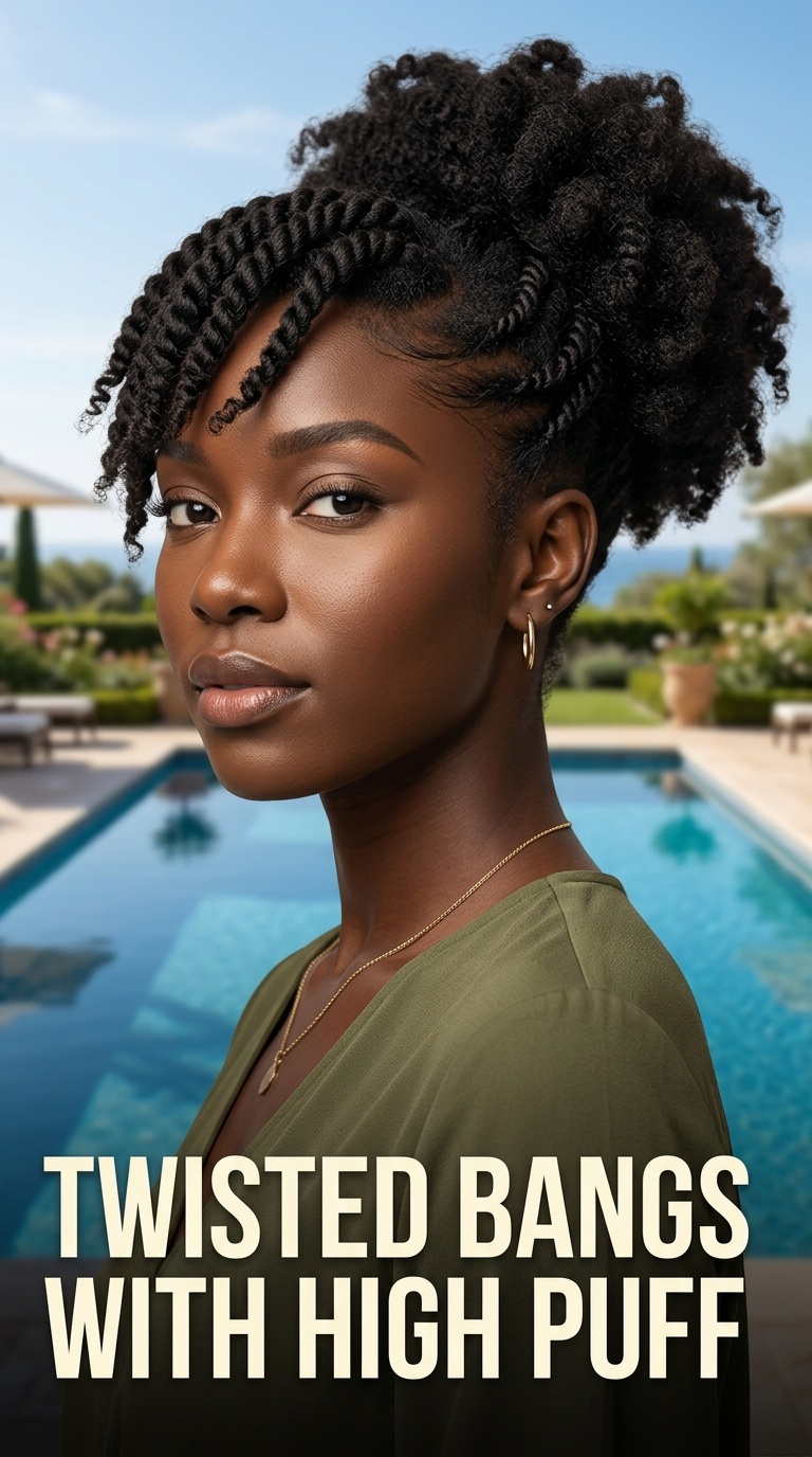 Twisted Bangs with High Puff
