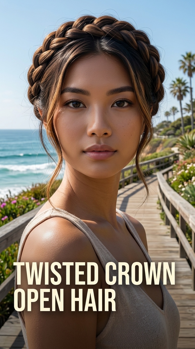 Twisted Crown Open Hair