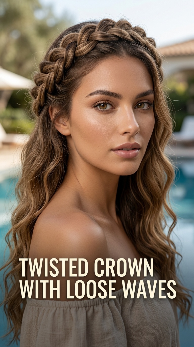 Twisted Crown with Loose Waves