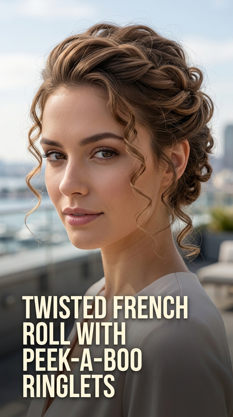Twisted French Roll with Peek-a-boo Ringlets
