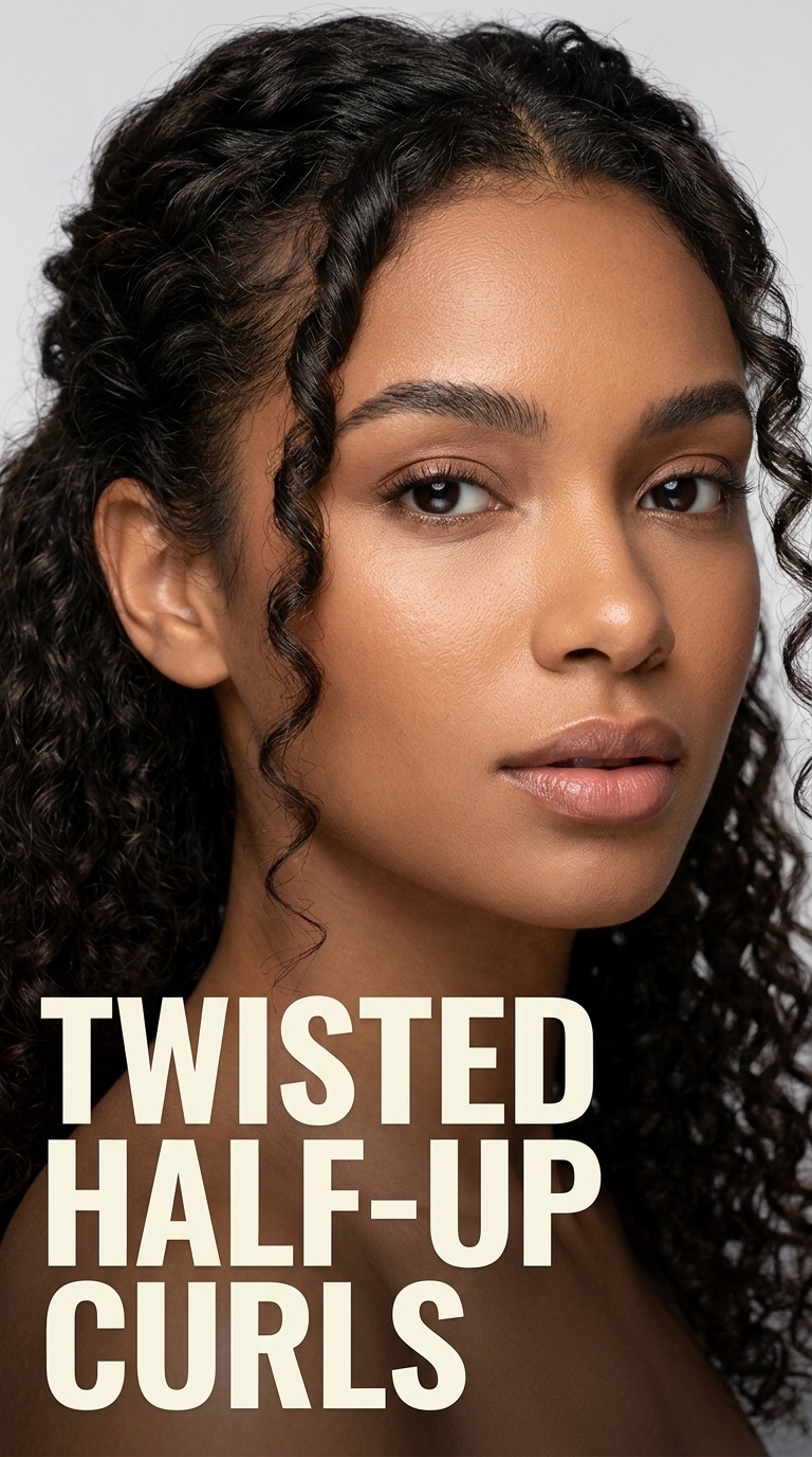 Twisted Half-Up Curls