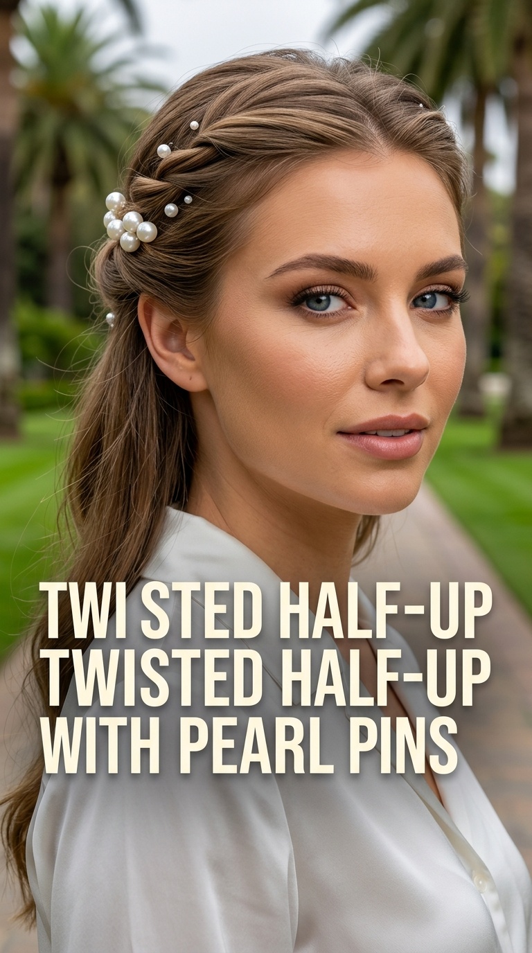 Twisted Half-Up With Pearl Pins