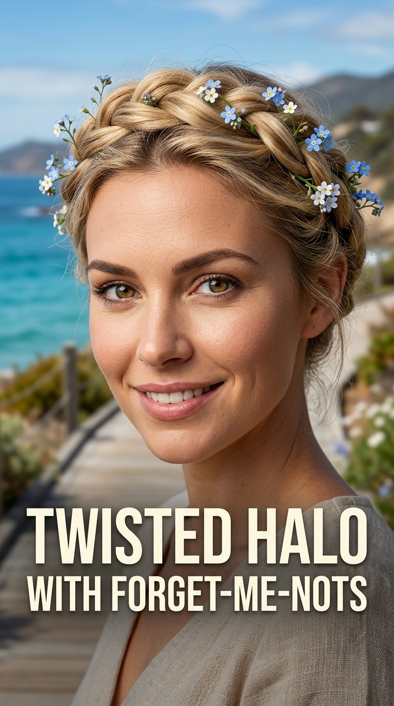Twisted Halo with Forget-Me-Nots