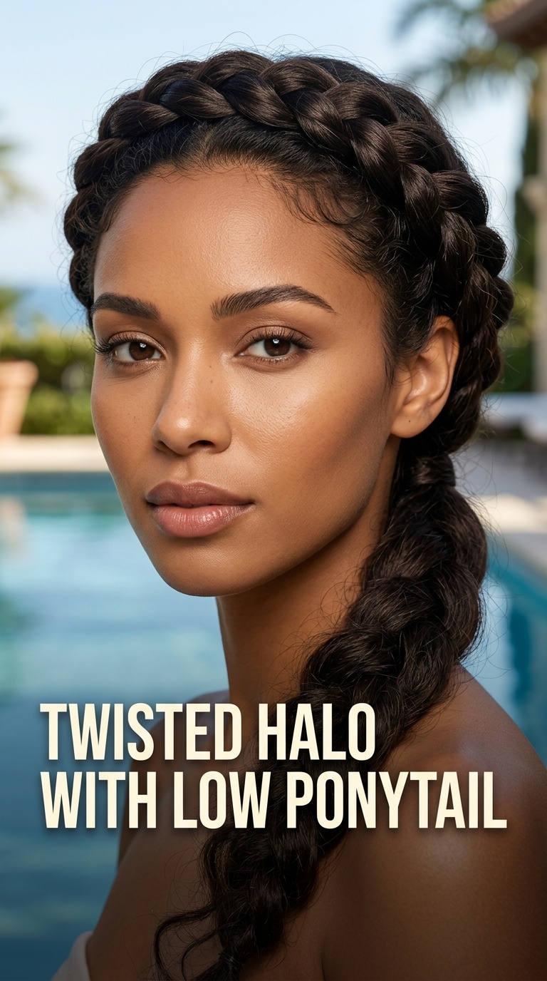 Twisted Halo with Low Ponytail