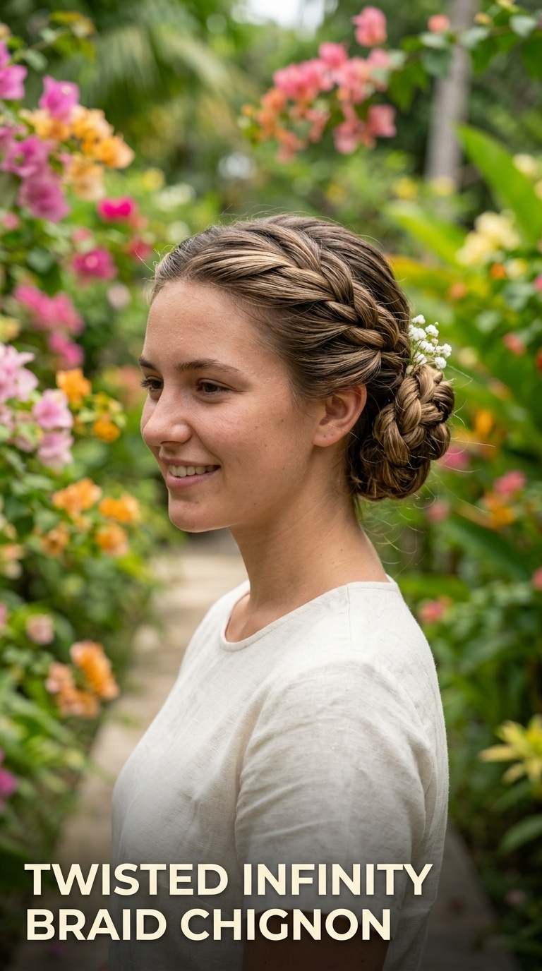 Twisted Infinity Braid Chignon
