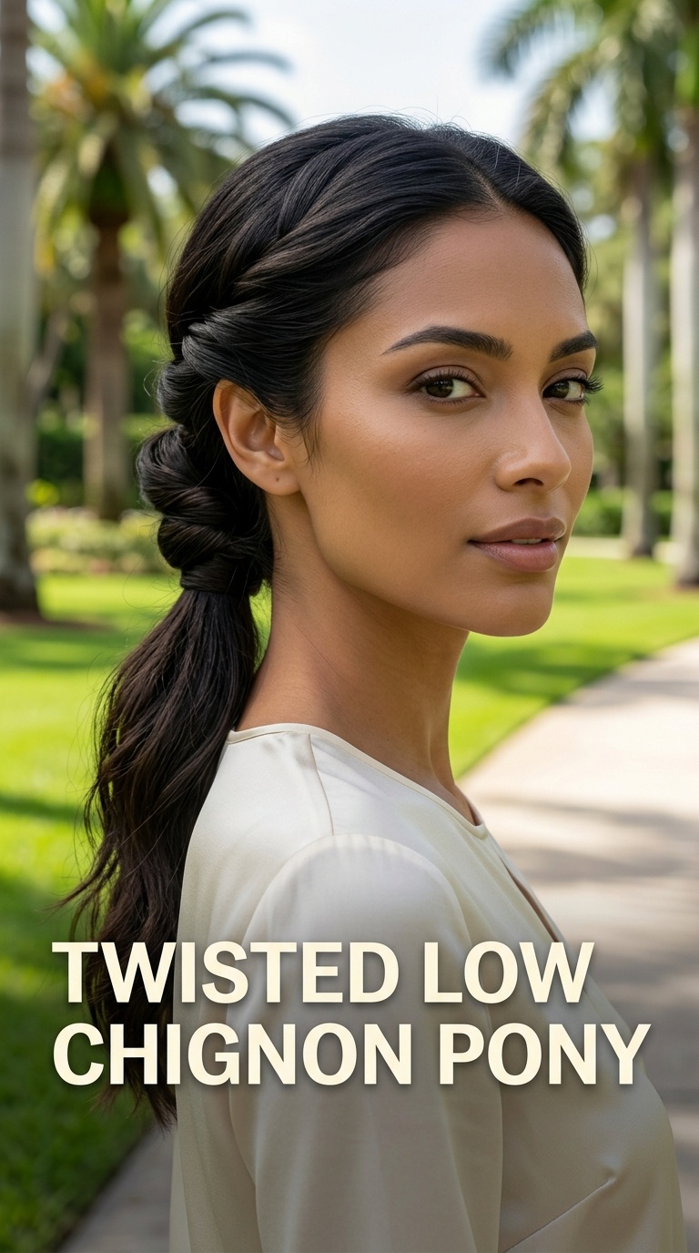 Twisted Low Chignon Pony