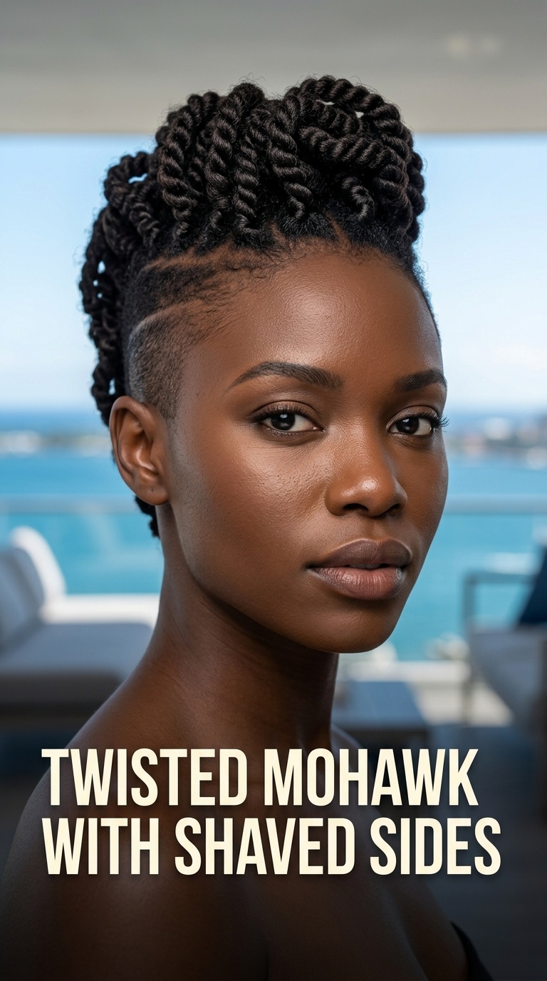 Twisted Mohawk with Shaved Sides