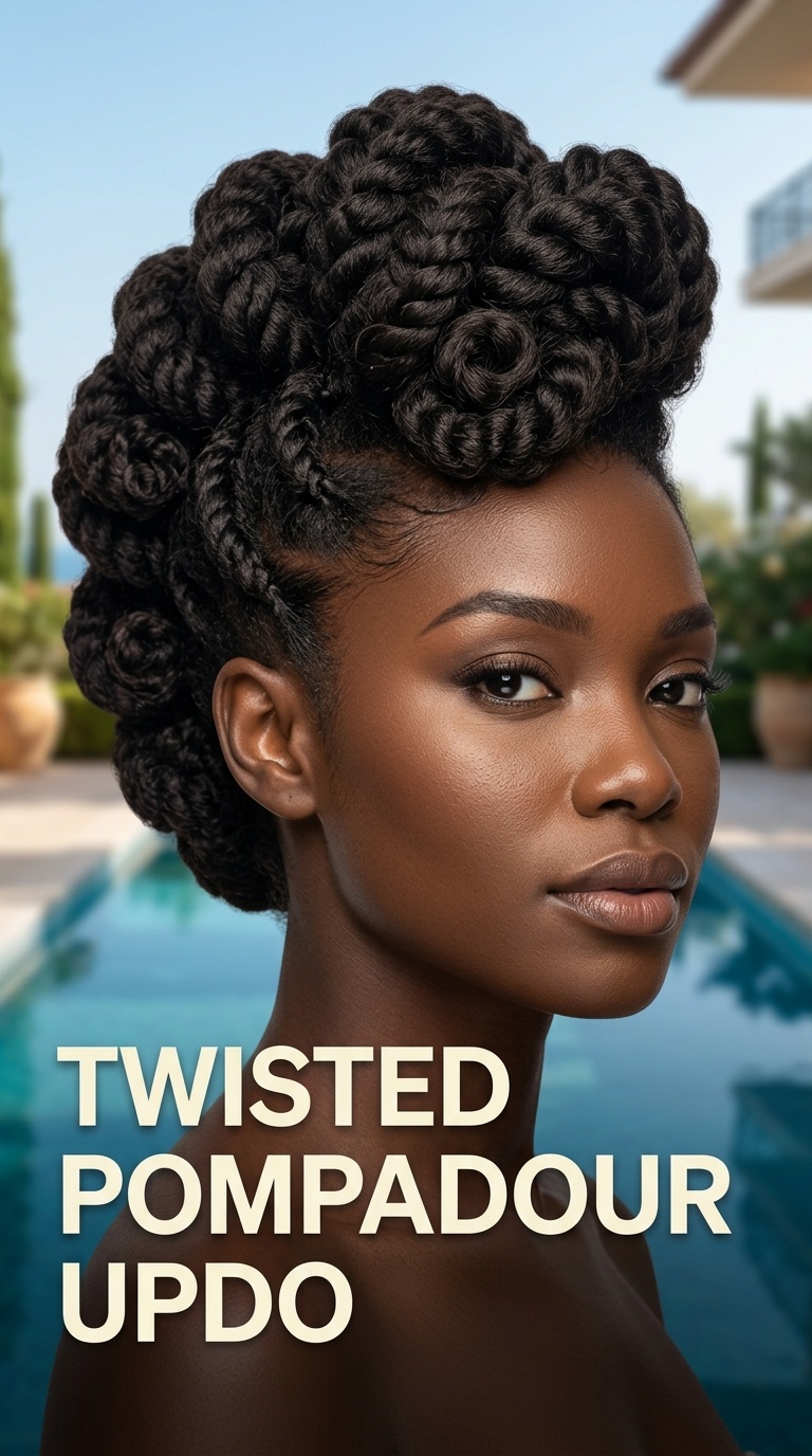 Twisted Pompadour Updo