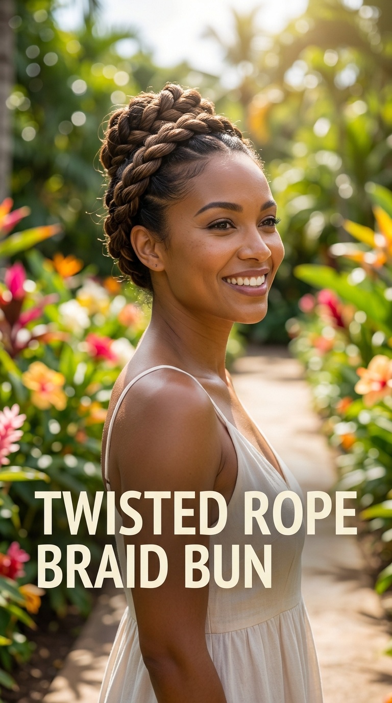 Twisted Rope Braid Bun