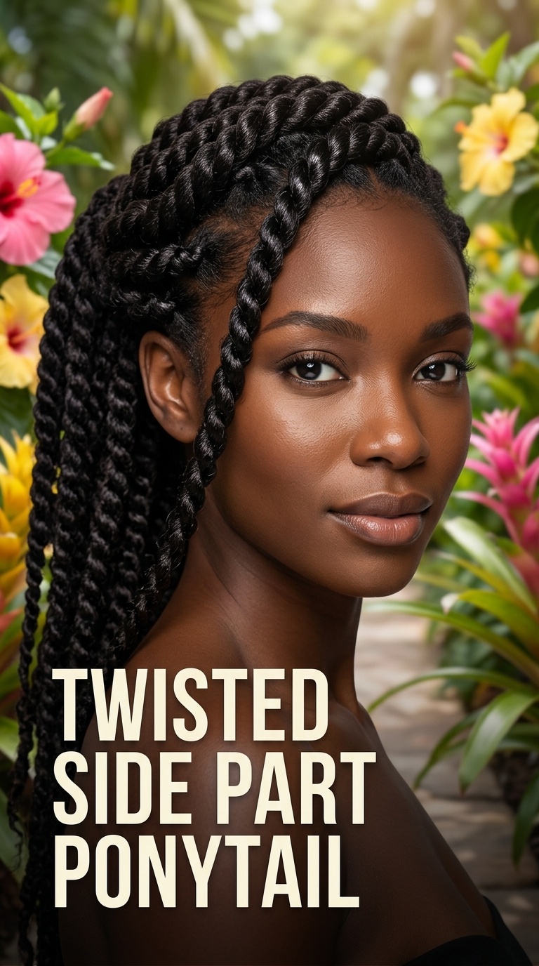 Twisted Side Part Ponytail