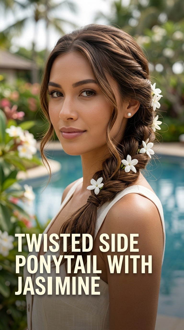 Twisted Side Ponytail with Jasmine
