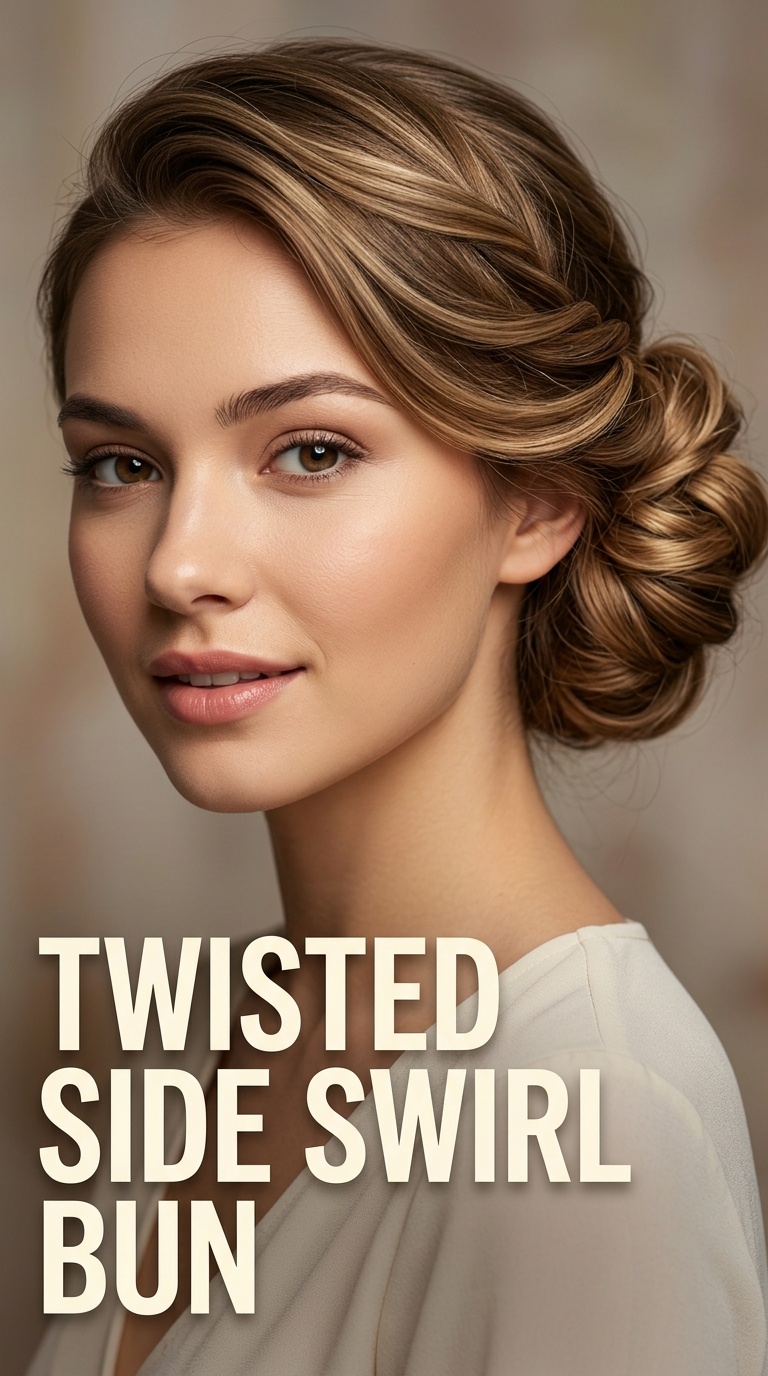 Twisted Side Swirl Bun