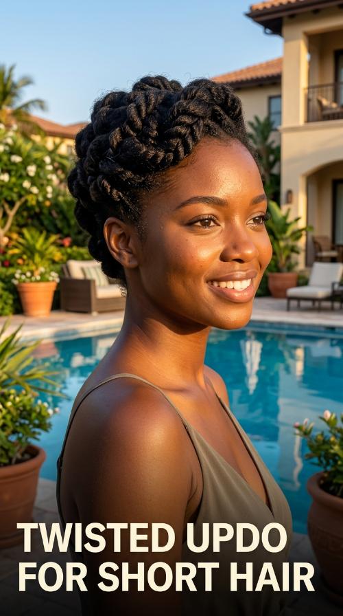 Twisted Updo for Short Hair