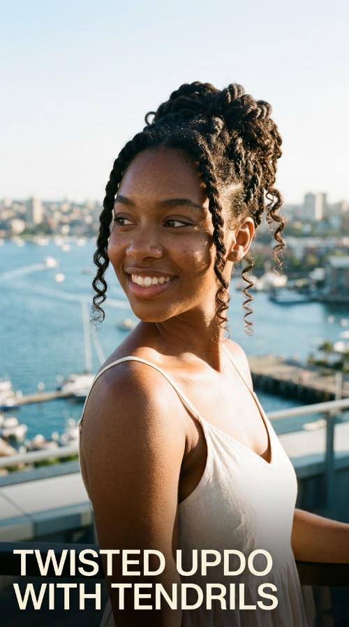 Twisted Updo with Tendrils